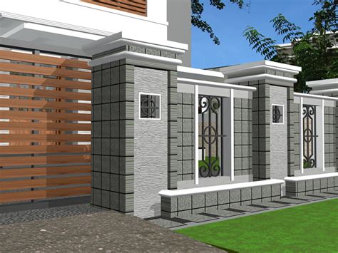 Contoh Desain Pagar Tembok Minimalis - Gambar Design Rumah